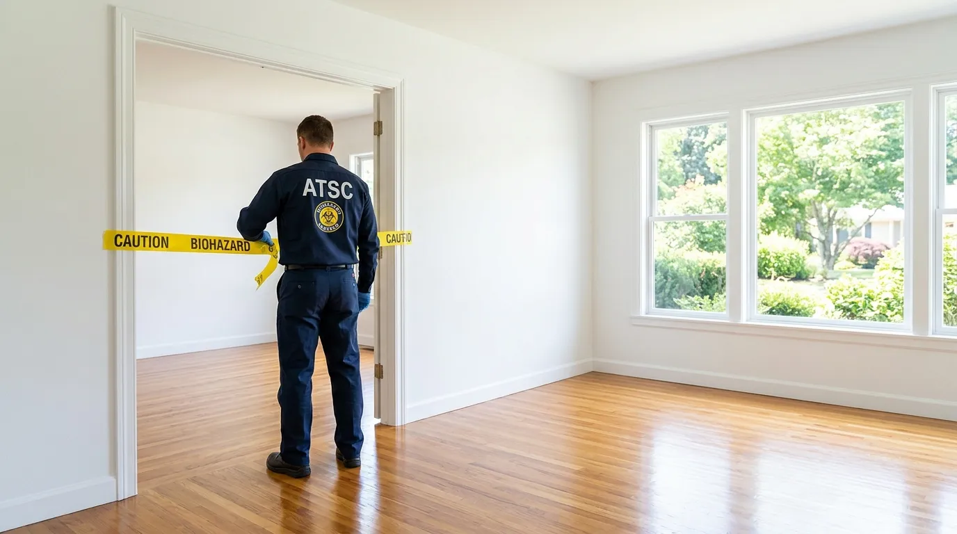 Certified biohazard cleanup crew performing Decomposition Cleanup in Rahway
